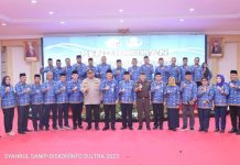 Asrun Lio Dikukuhkan sebagai Ketua Dewan Pengurus Korpri Sultra