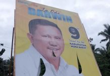 Baliho La Ode Darwin Dirusak Orang Tak Dikenal