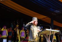 Pimpin Upacara HUT Kota Baubau, Pj Gubernur Sultra Kenakan Pakaian Kebesaran Sultan