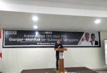 Konsolidasi TPD dan TPK Ganjar-Mahfud se Sultra, Andi Sumangerukka: Target Suara di Atas 50 Persen