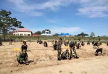 Karya Bakti TNI 2023, Kodim 1417 Kendari Tanam Ribuan Bibit Pohon di Kolam Retensi Boulevard