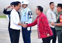 Pj Gubernur Sultra Sambut Kedatangn Presiden RI di Lanud Haluoleo