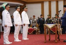 Andap Lantik Tiga Pj Bupati di Sultra
