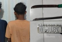 Tim Patroli Polresta Kendari Tangkap 2 Remaja Beserta 3 Senjata Tajam