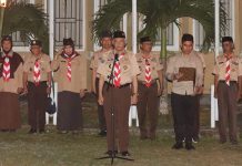 Asrun Lio Pimpin Upacara Ulang Janji dan Renungan Malam Hari Pramuka ke-63 Tahun