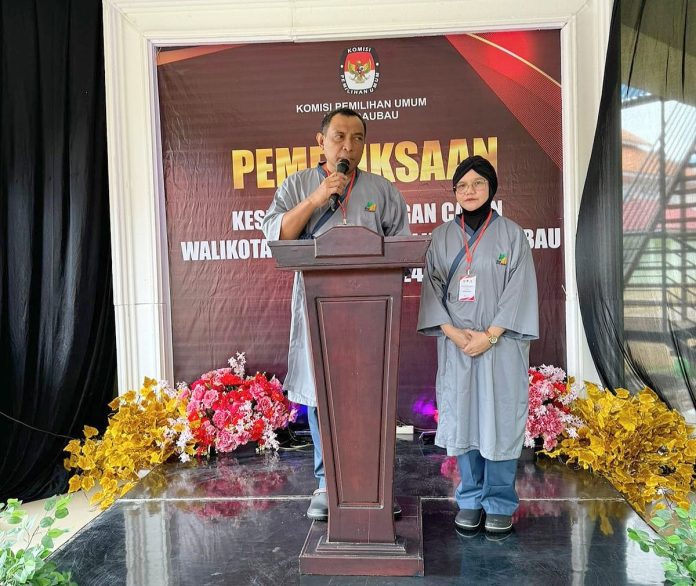 Pasangan calon Wali Kota dan Wakil Wali Kota Baubau, La Ode Ahmad Monianse dan Ida Fitri Halili telah menyelesaikan sebagian rangkaian pemeriksaan kesehatan di Rumah Sakit Umum Daerah (RSUD) Baubau, Rabu 28 Agustus 2024.