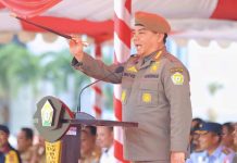 Pj Gubernur Sultra Pimpin Apel Siaga Satpol PP dan Satlinmas Jelang Pilkada Serentak 2024