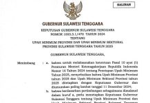 Ini Besaran UMP dan UMSP Sultra Tahun 2025
