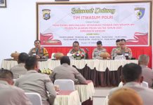 Itwasum Polri Periksa Senpi, Amunisi dan Ketahanan Pangan di Polresta Kendari