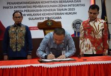 Kanwil Kemenkum Sultra Tandatangani Komitmen Pakta Integritas Menuju WBBM 2025