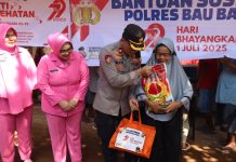 Sambut Hari Bhayangkara ke-79, Polres Baubau Gelar Baksos dan Layanan Kesehatan Gratis untuk Warga Tanganapada