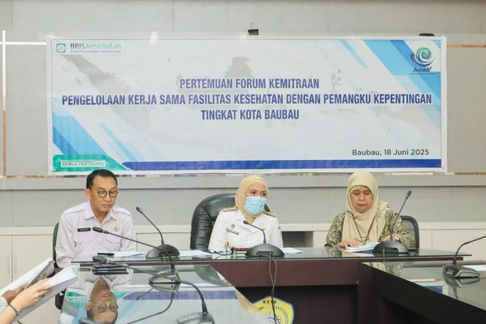 Forum Kemitraan Pengelolaan Kerja Sama Fasilitas Kesehatan yang digelar di Aula Kantor Wali Kota Baubau, Rabu 18 Juni 2025.