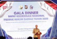 Gubernur Sultra Sambut Peserta Rakornas dalam Gala Dinner di Rujab Gubernur