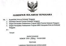 Gubernur Sultra Terbitkan Surat Edaran Cegah Kasus Keracunan Program MBG