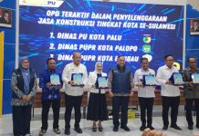 Wali Kota Yusran Fahim Bawa Pulang Penghargaan Jasa Konstruksi Terbaik Ketiga se-Sulawesi