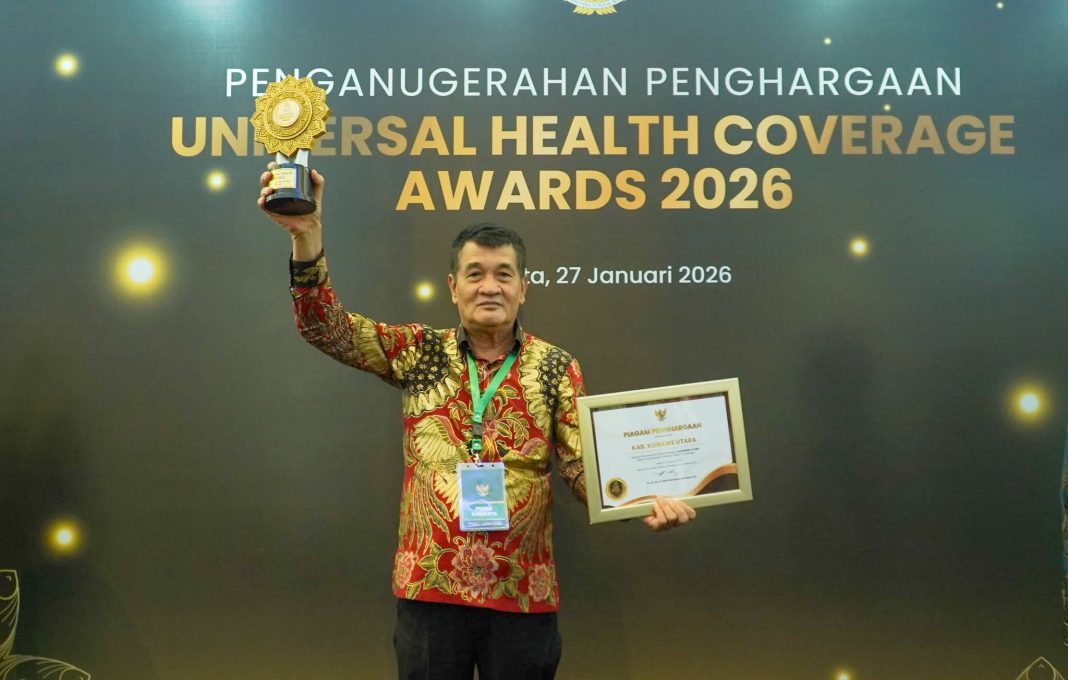 Capai UHC 97,88 Persen, Pemda Konawe Utara Raih Penghargaan UHC Awards 2026 Kategori Utama