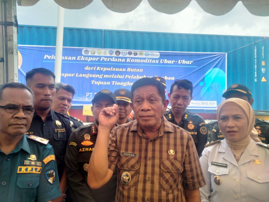Perdana Ekspor Hasil Kelautan di Pelabuhan Murhum Baubau, Pemprov Sultra Lepas 15 Ton Ubur-ubur ke Tiongkok