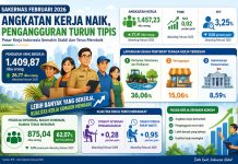 Sakernas Februari 2026: Angkatan Kerja Naik, Pengangguran Turun Tipis