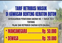 Retribusi Destinasi Wisata Diterapkan untuk Tingkatkan Layanan dan Pengelolaan Kawasan Benteng Keraton Buton